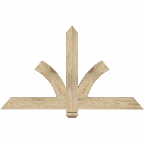 Ekena Millwork Redmond Rough Sawn Timber Gable Bracket, Douglas Fir, 48"W x 28"H x 2"D x 4"F, 14/12 Pitch GBW048X28X0204RED00RDF - main